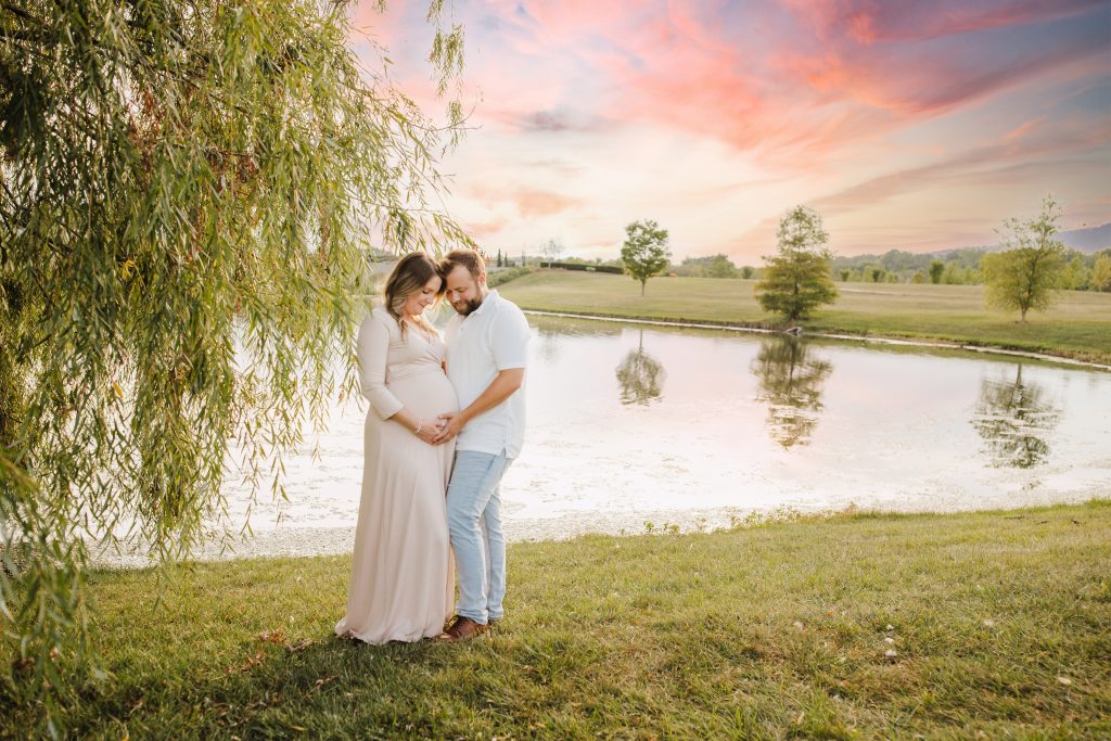 Couple Poses for Indianapolis Maternity Photographer