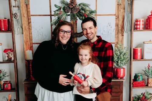christmas family portrait rolling pin