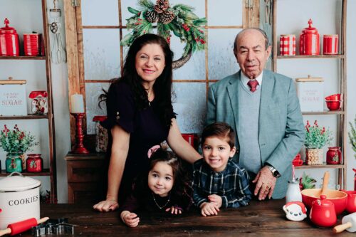 Grandparent studio christmas portrait