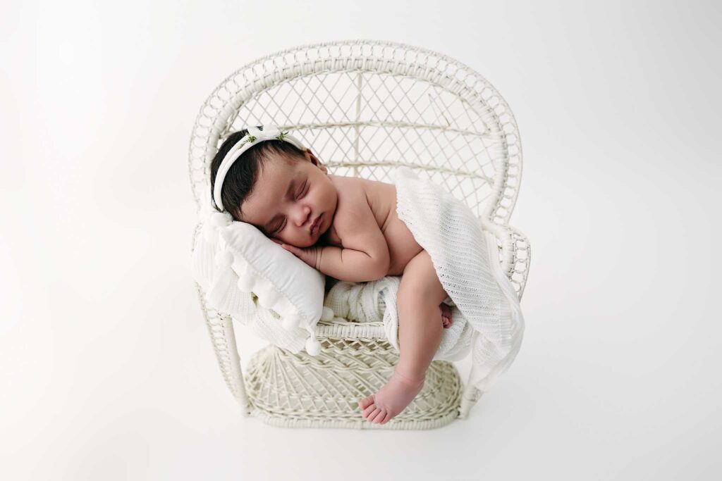 newborn sleeping antique boho chair