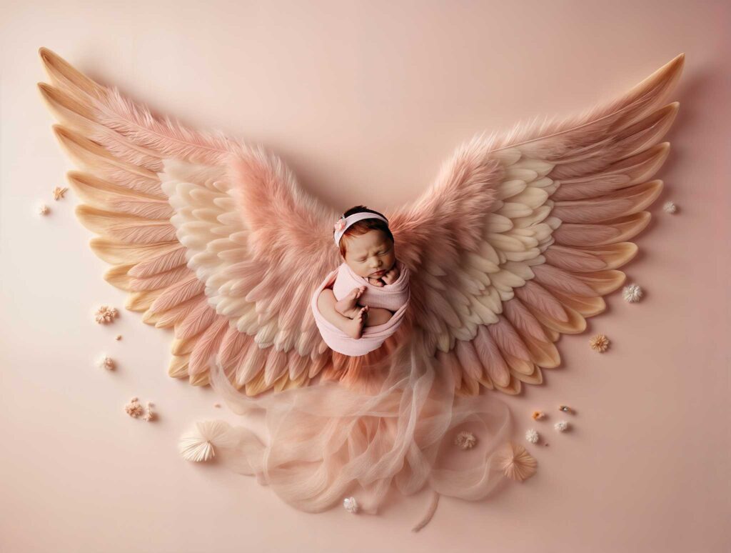 angel wings newborn composite