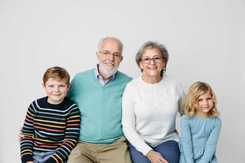 grandparents with grandchildren portrait
