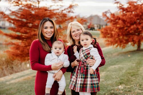 red trees outfits red checkers