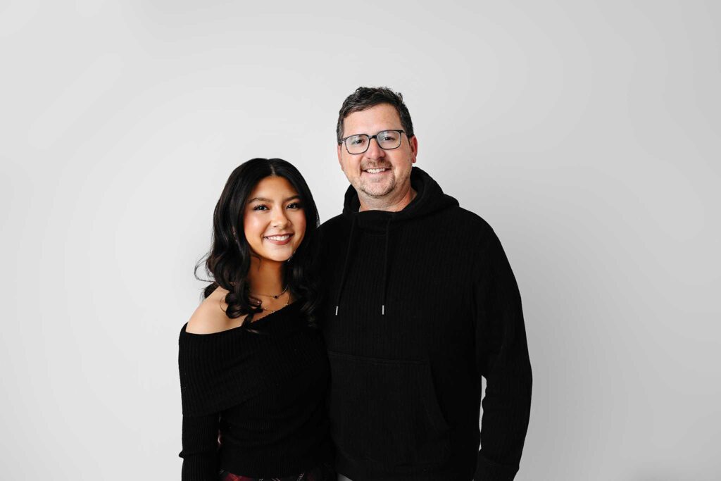 dad daughter black shirts